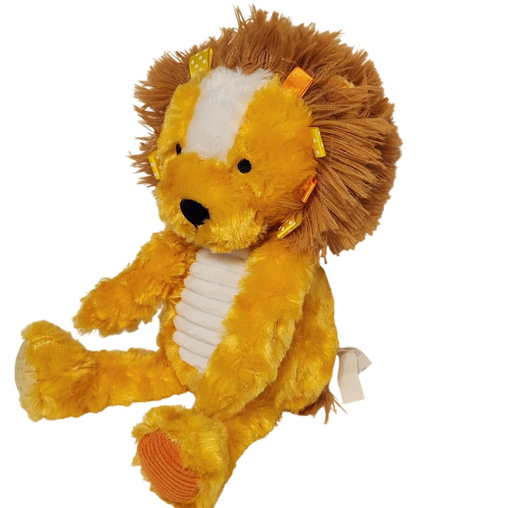 Make Believe Ideas Ltd Plush Stuffed Animal Yellow Orange Ribbon Sensory Toy